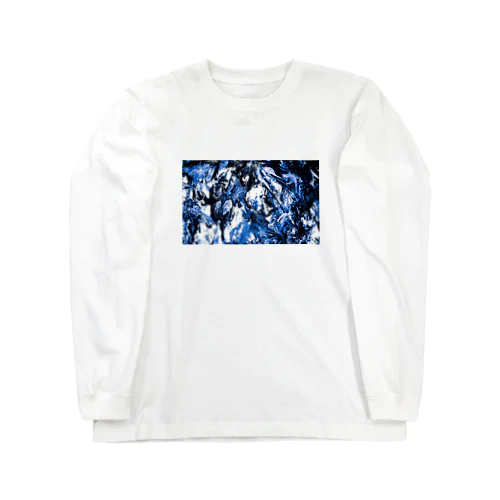 paint_01_landscape(blue) ロングスリーブTシャツ