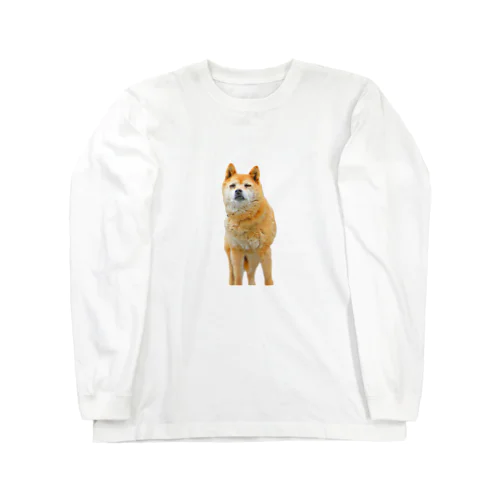 畑に迷い込んだ犬 ロングスリーブTシャツ