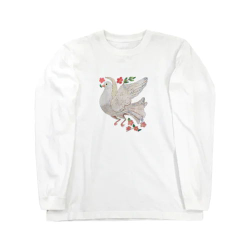 しろい　とり　ハト Long Sleeve T-Shirt