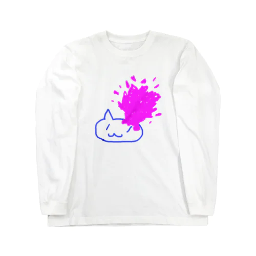 溢血（ねこ部分透過ver） Long Sleeve T-Shirt