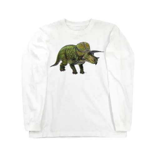 Triceratops(drawing) color ロングスリーブTシャツ