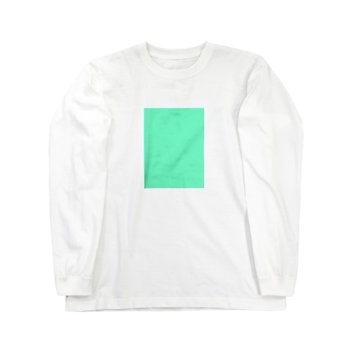 エメラルドグリーン　長方形 Long Sleeve T-Shirt