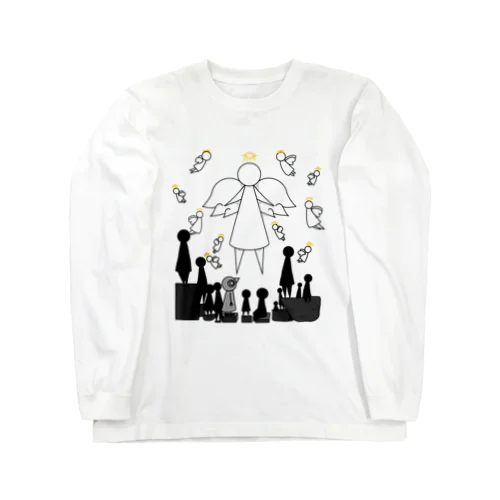 天使を眺めるトリさん Long Sleeve T-Shirt