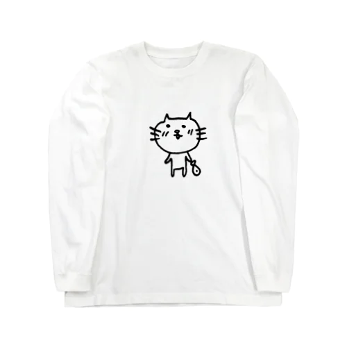 ねこ新聞のnecoと魚 Long Sleeve T-Shirt