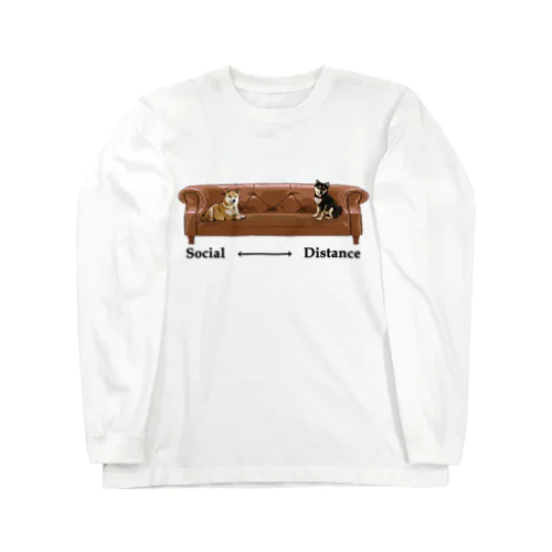 ソーシャルディスタンス　柴犬 Long Sleeve T-Shirt