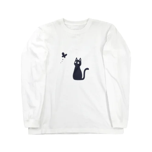 蝶と黒猫 Long Sleeve T-Shirt