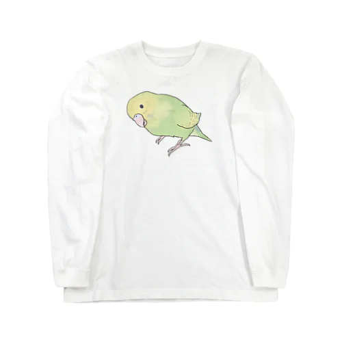 首傾げ　スパングルセキセイインコちゃん【まめるりはことり】 Long Sleeve T-Shirt