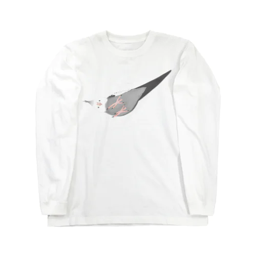 下からオカメインコ　ホワイトフェイス Long Sleeve T-Shirt