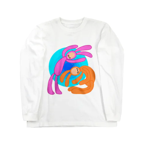 戯れるウサギ Long Sleeve T-Shirt