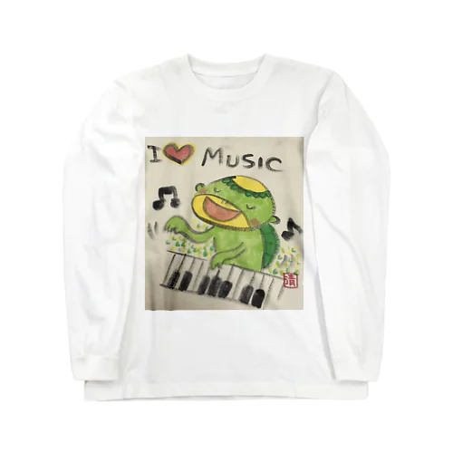 ピアノかっぱくん Piano Kappa-kun Long Sleeve T-Shirt