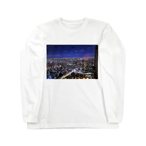 夜景　都庁から中野区方面をのぞむ ロングスリーブTシャツ