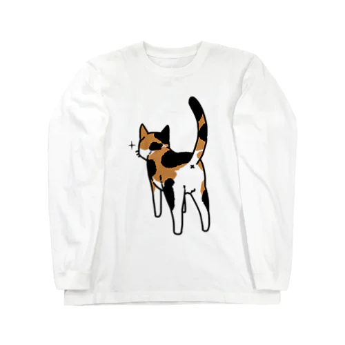 ねこけつ（三毛猫） ロングスリーブTシャツ