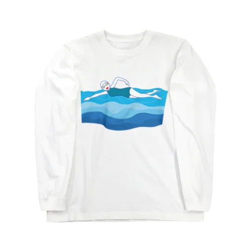 赤い唇のクロール Long Sleeve T-Shirt