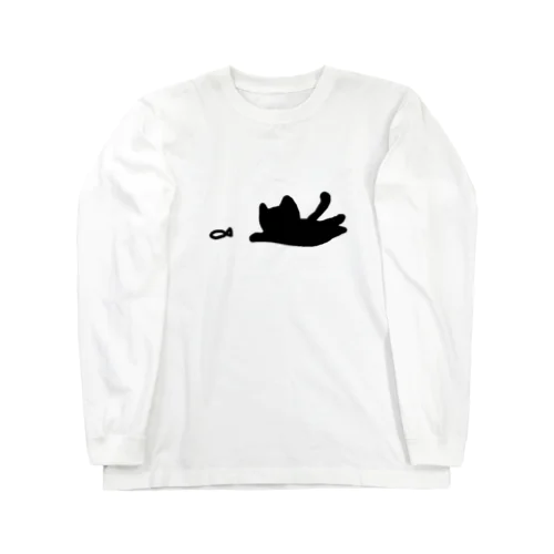 猫と魚 ロングスリーブTシャツ