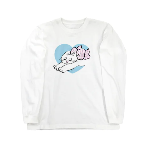 はーとねこ（ブルー） Long Sleeve T-Shirt