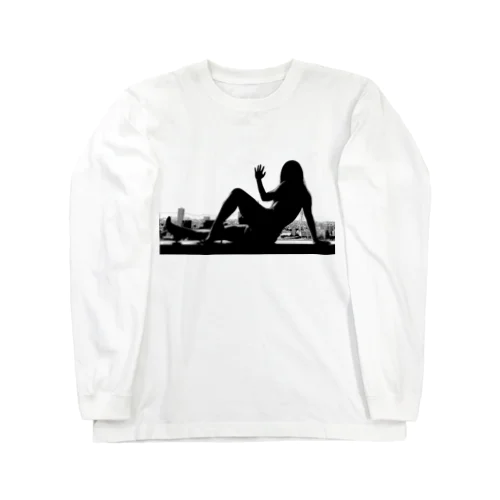 窓際のうの（白黒） Long Sleeve T-Shirt