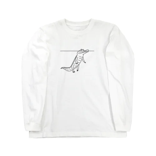 水中で変な格好してるワニ Long Sleeve T-Shirt