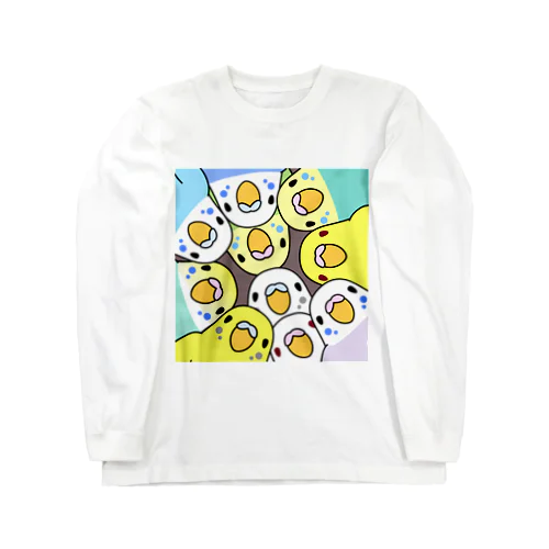 みっちりむっちり過密セキセイインコさん【まめるりはことり】 Long Sleeve T-Shirt