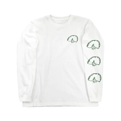 くじゃく君・緑 ロングスリーブTシャツ