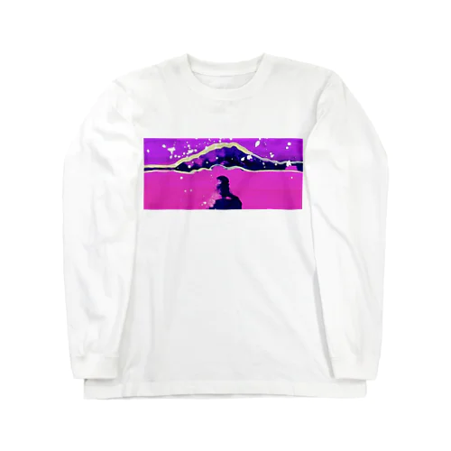 月夜の浜辺 Long Sleeve T-Shirt