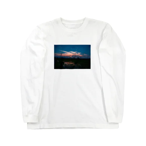 夕焼けの田んぼ Long Sleeve T-Shirt