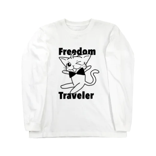 しろねこちゃん　FreedomTraveler ロングスリーブTシャツ