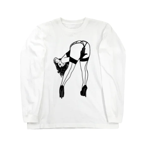 ピンナップガール うの（黒線） Long Sleeve T-Shirt