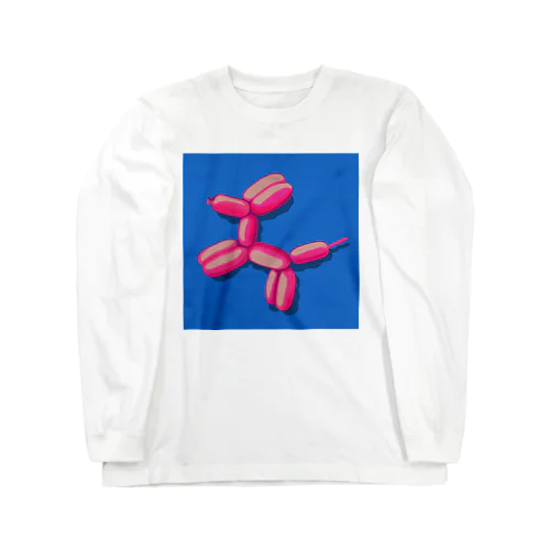 ピンクの風船のイヌ Long Sleeve T-Shirt