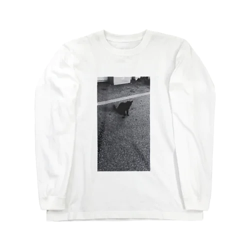 黒猫グラフィック Long Sleeve T-Shirt