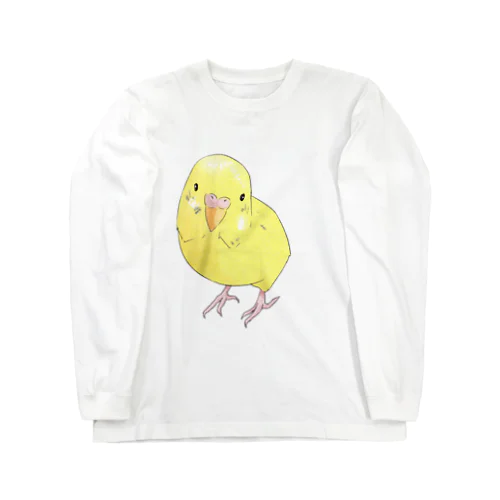 可愛いセキセイインコのパームちゃん ロングスリーブTシャツ