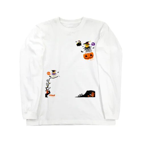 Flying Pumpkin オカメインコのハロウィン 大きめワンポイント系 0461 Long Sleeve T-Shirt