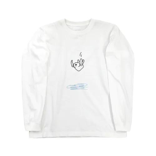 やばい体勢で滝壺に飛び込むラッコ Long Sleeve T-Shirt