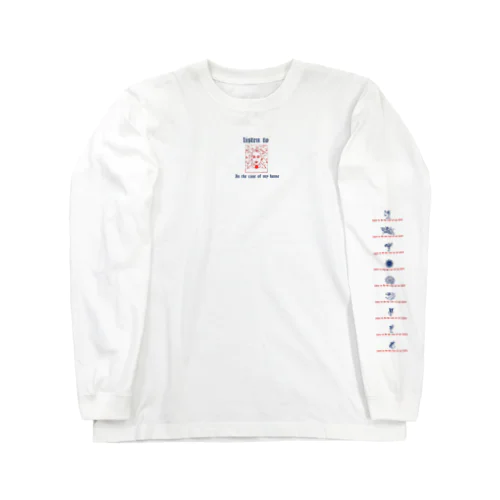 チャリティー【Listen to…】white Long Sleeve T-Shirt