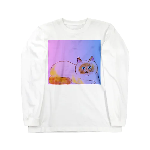 グラデーションキャット🐾 ロングスリーブTシャツ