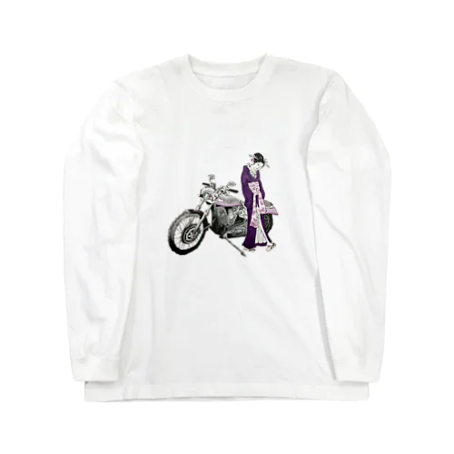 浮世絵とバイク-woman- Long Sleeve T-Shirt