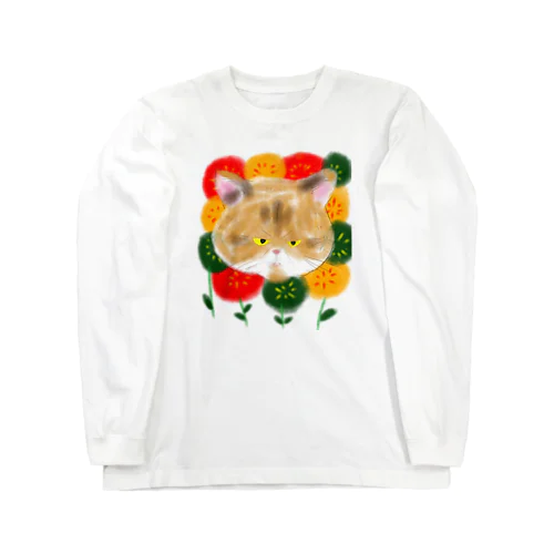 花畑とネコ Long Sleeve T-Shirt