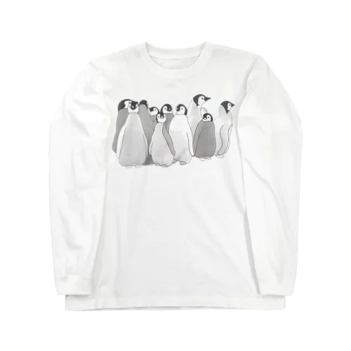 寄り添うペンギン　 ロングスリーブTシャツ