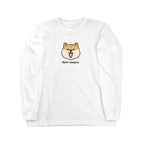 Happy wanwan 柴犬 ロングスリーブTシャツ