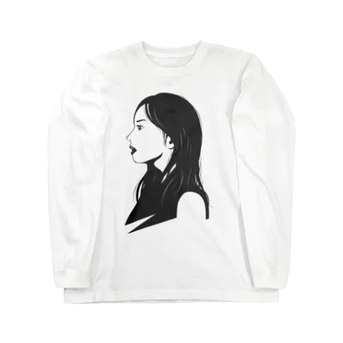 クールな女性の横顔 Long Sleeve T-Shirt