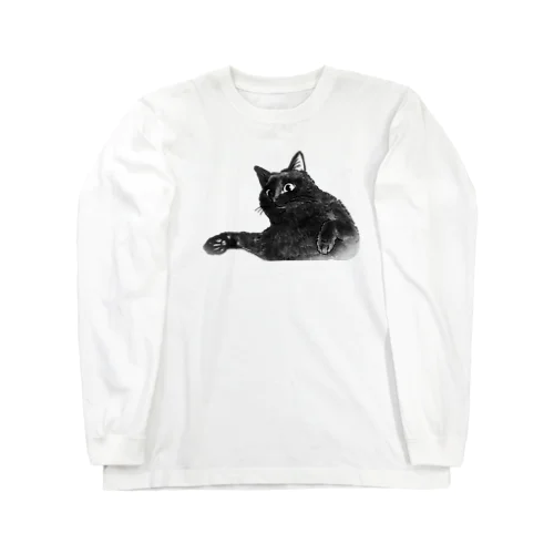 くろねこ  少しリアル ロングスリーブTシャツ