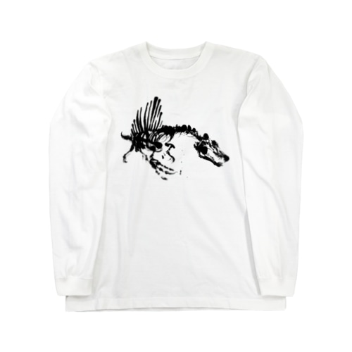 スピノサウルス水墨画 Long Sleeve T-Shirt