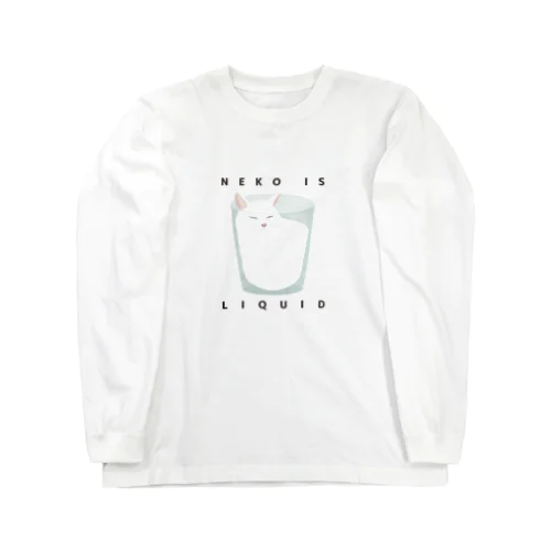 NEKO IS LIQUID (白猫) ロングスリーブTシャツ