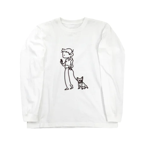 Dog-walking...？ ロングスリーブTシャツ