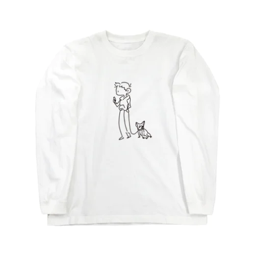 Dog-walking細 Long Sleeve T-Shirt