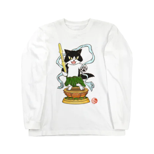 金剛猫士像 ロングスリーブTシャツ