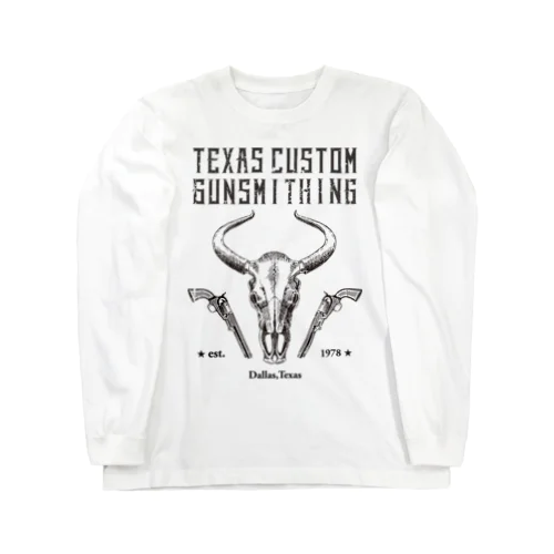 TEXAS CUSTOM GUNSMITHING BULL SKULL_No.2 ロングスリーブTシャツ