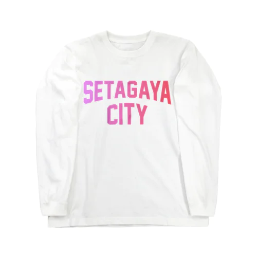 世田谷区 SETAGAYA CITY ロゴピンク ロングスリーブTシャツ