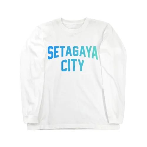 世田谷区 SETAGAYA CITY ロゴブルー ロングスリーブTシャツ