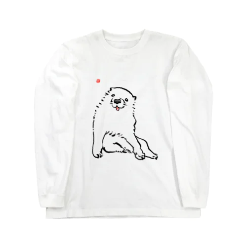 長沢芦雪「あの犬」芦雪の落款入り Long Sleeve T-Shirt