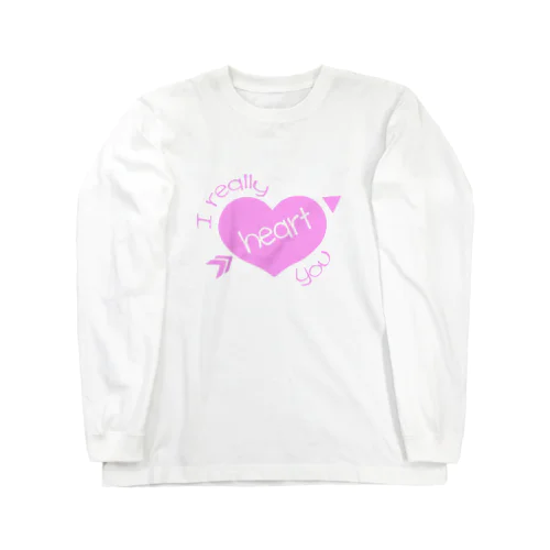 i really heart you デザイン ロングスリーブTシャツ